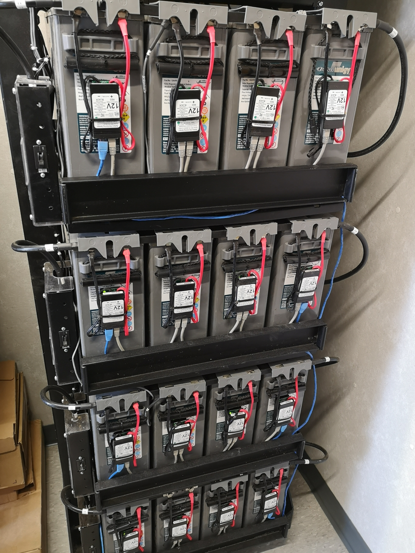 Battery backup power system rack installation