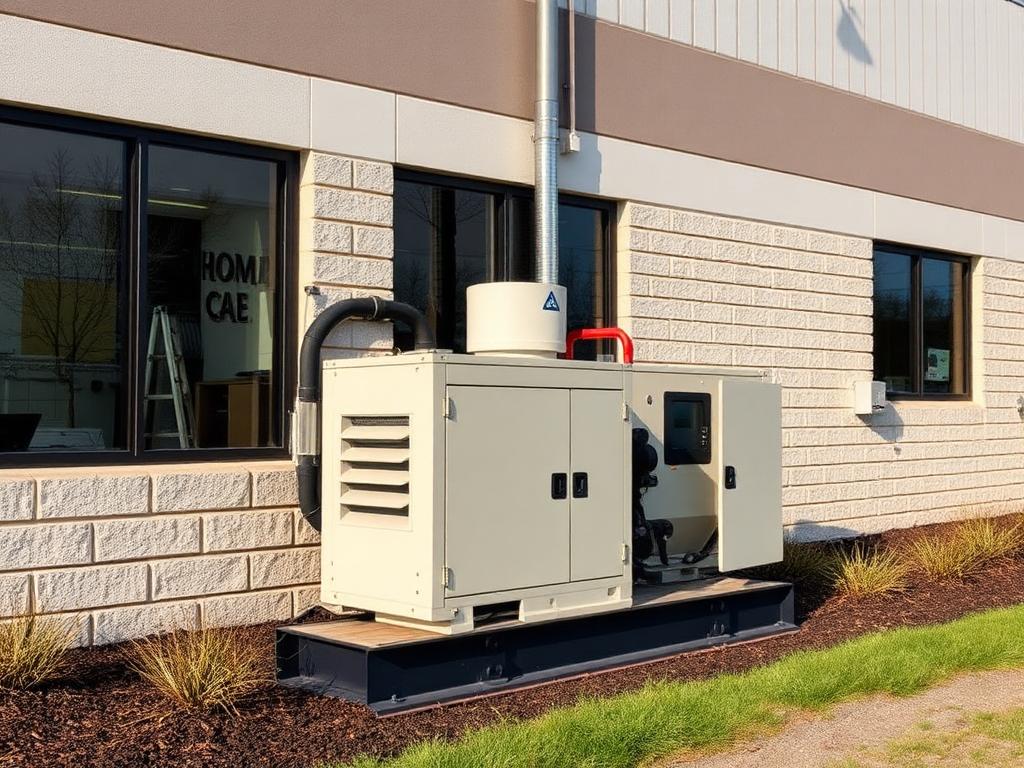 Industrial backup generator installation